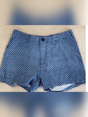 Faherty Blue Scallop Fish Patterned Women's Shorts M